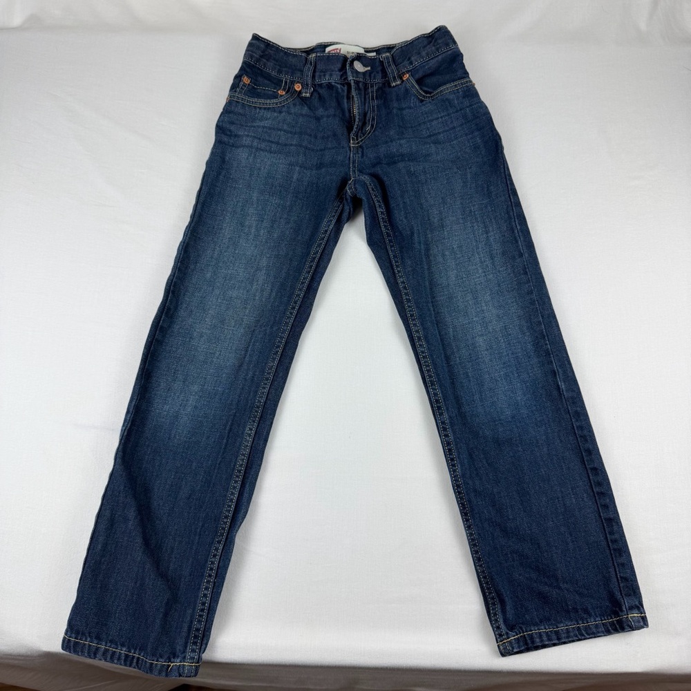 Levi's‎ 514 Straight Leg Dark Wash Denim Jeans, Adjustable Waist, Size 8, 24/22